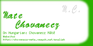 mate chovanecz business card